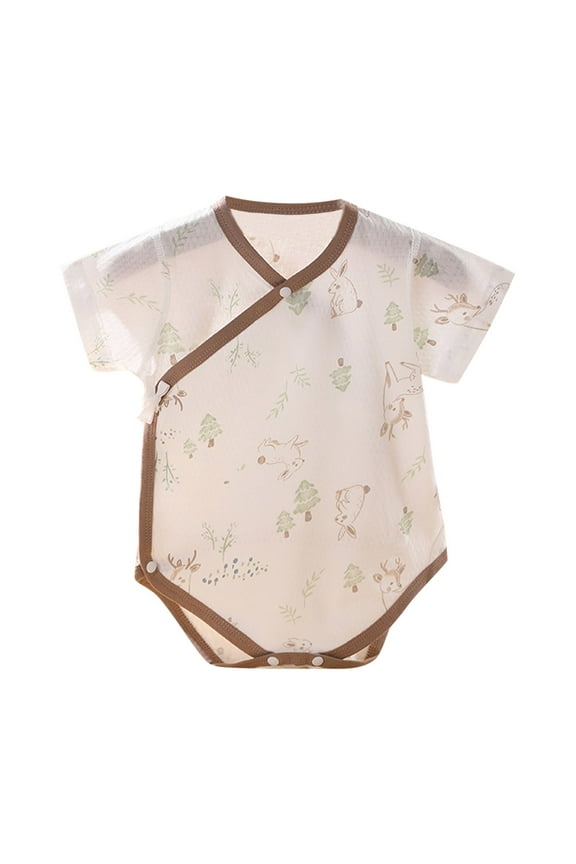 Baby Girl Bodysuit, Infant Baby Cotton Bodysuits, Baby Short Sleeved Thin Cotton Belly Protection Baby Jumpsuit Newborn Clothes 6 Months