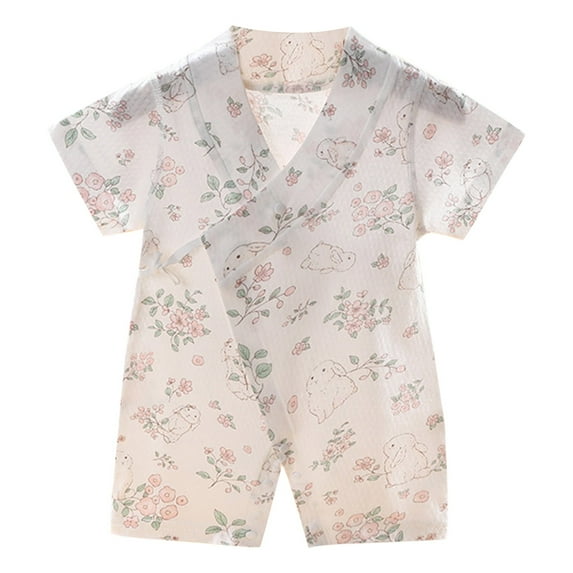 Bovxnpu Baby Girl Bodysuit, Infant Baby Cotton Bodysuits, Baby Summer Thin Cotton Belly Protection Baby Jumpsuit Summer Clothes Newborn Clothes 6 Months