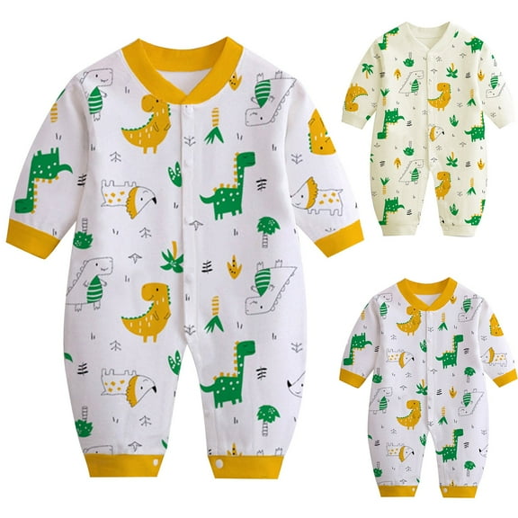 Bovxnpu Baby Girl Bodysuit, Infant Baby Cotton Bodysuits, Child Printing Newborn Button-Neck Long Sleeved Long Rompers 0-3 Months