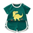 thumbnail image 1 of Bovxnpu Boys Girls 2 Piece Outfits, Girl Short Set Cute T-Shirt Shorts, Short Sleeved Set Baby's Summer T-shirt Cotton Sports And Casual Clothes 6-12 Months, 1 of 3