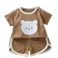 thumbnail image 1 of Bovxnpu Boys Girls 2 Piece Outfits, Girl Short Set Cute T-Shirt Shorts, Short Sleeved Set Baby's Summer T-shirt Cotton Sports And Casual Clothes 12 Months, 1 of 3