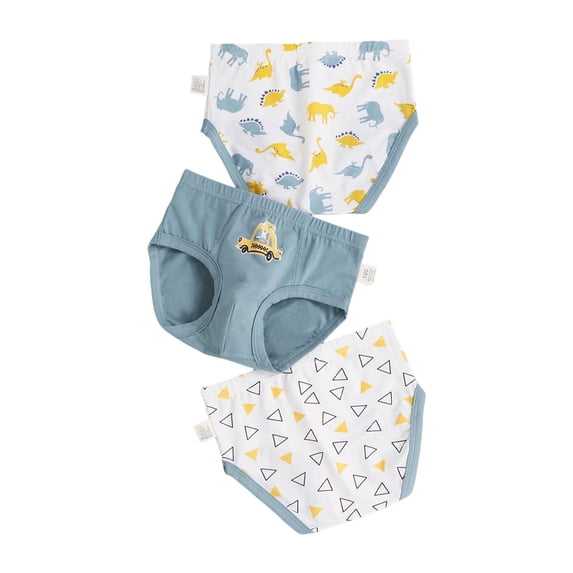Bovxnpu Boys Girls Underwear Toddler Panties, 3PC Boys Cotton Briefs, Children's 3PC Underwear Printed Boys' And Babies' Elastic Waist Comfortable Underwear 3 Years