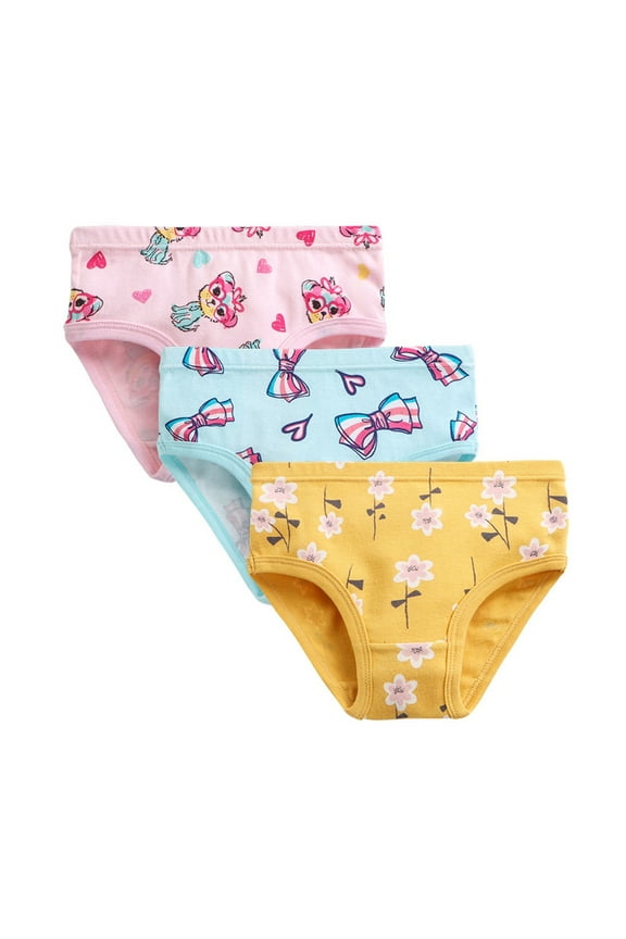 Boys Girls Underwear Toddler Panties, 3PC Girls Cotton Briefs, 3PC Girls' Cotton Breathable And Comfortable Children's Cute Printed Underwear 4 Years