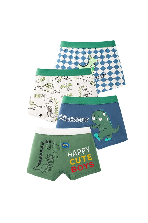 Boys Girls Underwear Toddler Panties, 4PC Boys Cotton Boxers Briefs, Boy Shorts And Underwear Four Cornered Pants 4 Years