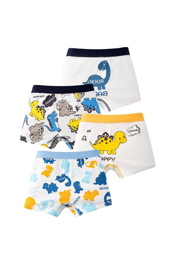 Boys Girls Underwear Toddler Panties, 4PC Boys Cotton Boxers Briefs, Boy Shorts And Underwear Four Cornered Pants 4 Years