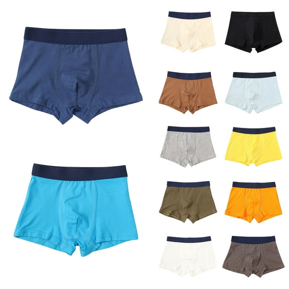 Bovxnpu Boys Girls Underwear Toddler Panties, Boys Cotton Boxers Briefs, Children's Mid Waist Flat Angle Casual Solid Color Four Cornered Briefs For Kids 6-7 Years