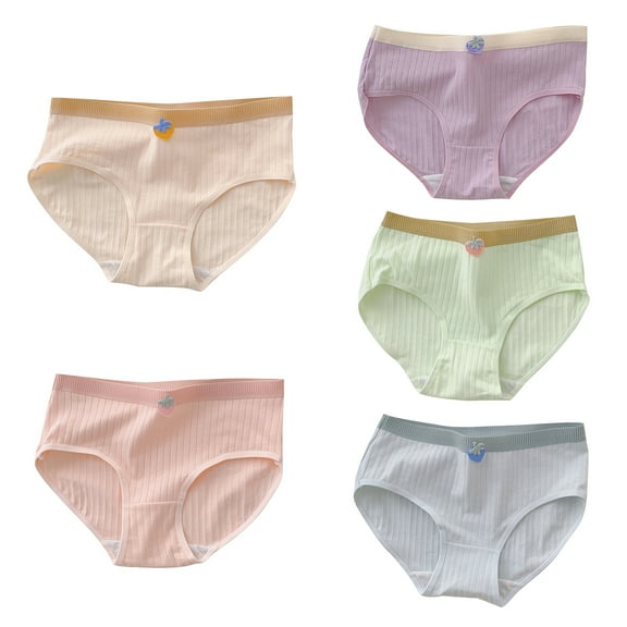 Bovxnpu Boys Girls Underwear Toddler Panties, Girls Cotton Briefs, Cotton Girls' Breathable Mid Waist Student Full Cotton Crotch Pants 3-5 Years
