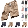 thumbnail image 1 of Bovxnpu Toddler Boys Girls Shorts, Boys Casual Cargo Shorts, Boys Summer Work Shorts Children's Capris Casual Pants With Buttons Shorts Boys Shorts 14 Years, 1 of 3