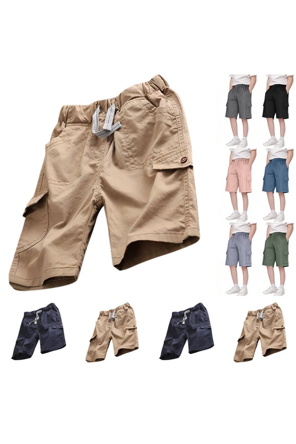 Toddler Boys Girls Shorts, Boys Casual Cargo Shorts, Boys Summer Work Shorts Children's Capris Casual Pants With Buttons Shorts Boys Shorts 3 Years