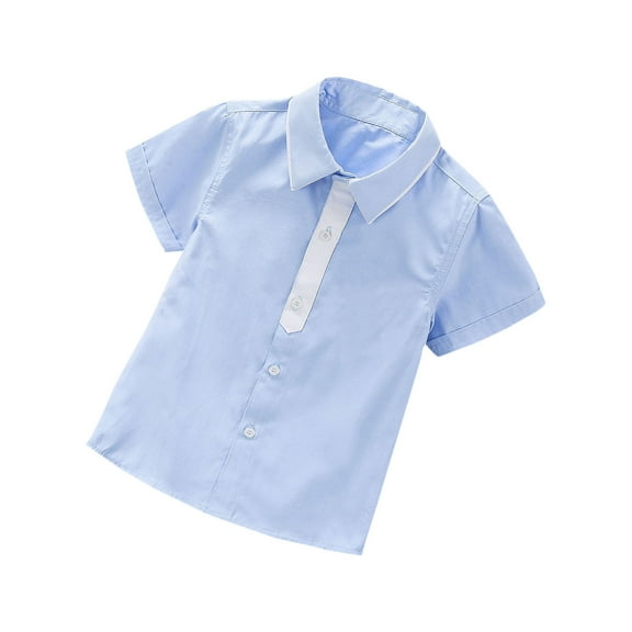 Bovxnpu Kids Summer Tops, Toddler Boys' Button Down Shirt, Kids Short Sleeve Graphic Printed Thin Shirt Casual Children's Short Sleeved Shirt 4 Years