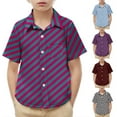 thumbnail image 1 of Bovxnpu Kids Summer Tops, Toddler Boys' Button Down Shirt, Toddler Kids Boys Girl Cute Stripe Pocket Print Short Sleeves Casual School Uniform Top Shirt 4 Years, 1 of 8