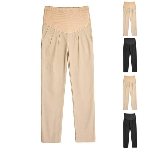 Bovxnpu Maternity Clothes For Women, Women's Maternity Pants Stretchy Lounge Wide Leg Trousers with Pockets, High Waisted Pants Work Pants Straight Leg Pants XXXL