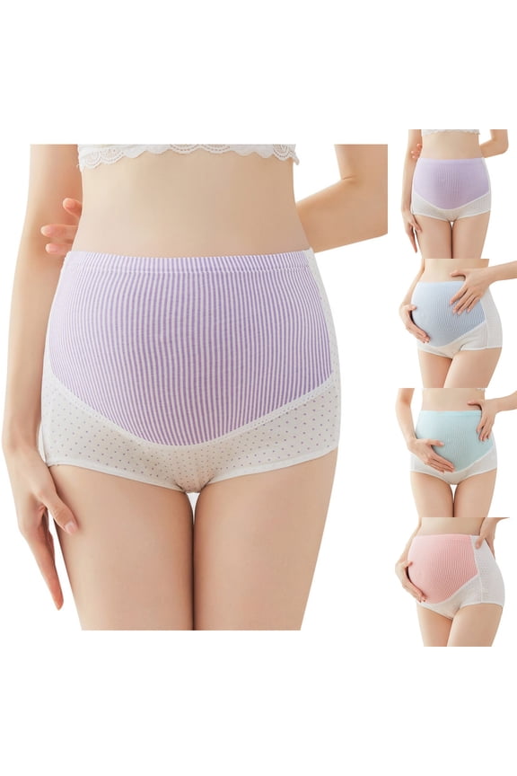 Maternity Underwear Pregnancy Postpartum Panties, Over The Bump Brief Panties, Lace Abdomen Mid-rise Waist And Hip Lift Breathable Underwear Briefs XL