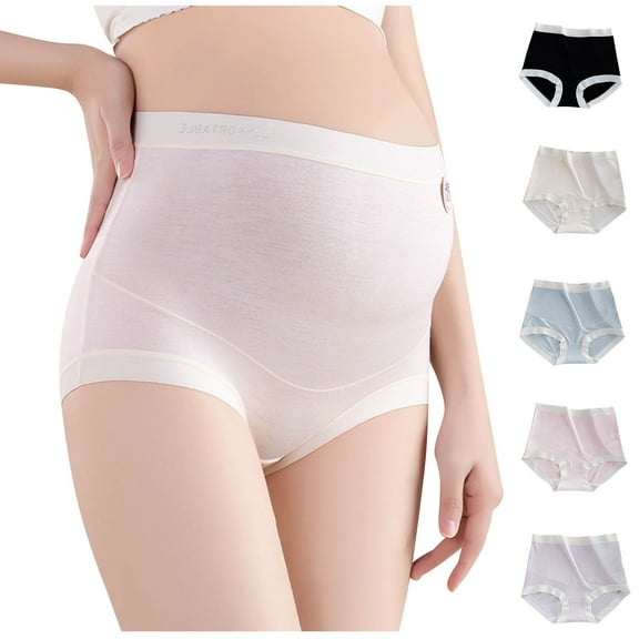 Bovxnpu Maternity Underwear Pregnancy Postpartum Panties, Over The Bump Brief Panties, Plus Size Breathable High Waist Support Adjustable Pregnancy Pants Leggings XL