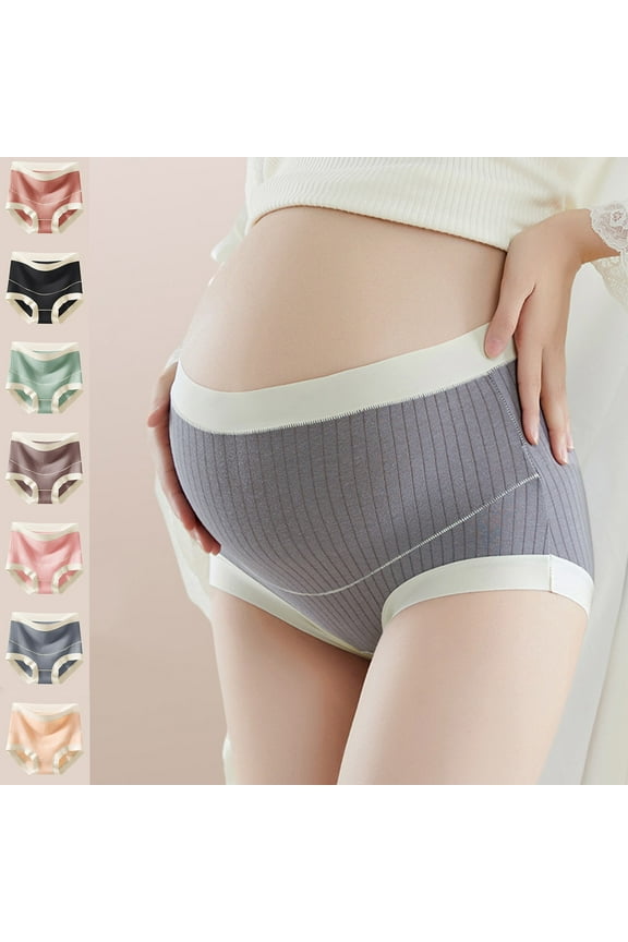 Maternity Underwear Pregnancy Postpartum Panties, Over The Bump Brief Panties, Women's High Waist Lce Silk Abdominal Support Mother-to-be Briefs XXXL
