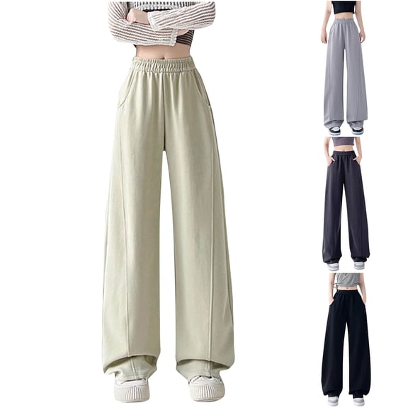 Bovxnpu Plus Size Pants For Women, Womens Cargo Pants Wide Leg Pants Athletic Loose Legging, Women's Solid Color Workwear Pants Sporty And Casual Loose Pants M