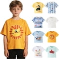 thumbnail image 1 of Bovxnpu Boys Short Sleeve T Shirts Kids Summer Tops Crewneck Graphic T-Shirts School Casual Tops Tees, 1 of 11