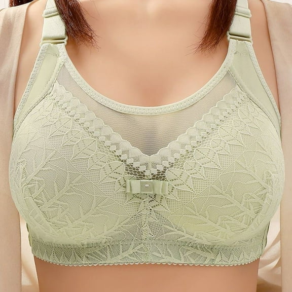 Bovxnpu Summer Bras for Women, Womens Push Up Everyday Bras, Woman's Back Buckle Embroidery Thin Style Ventilate Large Size Bra Without Steel Rim 38