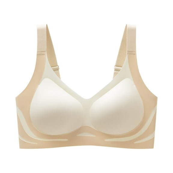 Bovxnpu Summer Bras for Women, Womens Push Up Everyday Bras, Women Fashion Seamless Contrast Sponge Underwear Soft Support Comfortable Breathable Fixed Cup Bra XXL