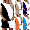 thumbnail image 1 of Bovxnpu Summer Casual Outfits For Women, 2 Piece Lounge Sets, Women Casual Non Positioning Printed Short Sleeved Round Neck Top Pants Drawstring Set M, 1 of 6