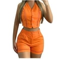 thumbnail image 1 of Bovxnpu Summer Casual Outfits For Women, 2 Piece Lounge Sets, Women's Solid Color Round Neck Short Sleeve And Pants Sets With Pockets XXL, 1 of 5
