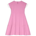 thumbnail image 1 of Bovxnpu Summer Girls Dresses, Girls Cotton Casual T Shirt Dress With Short Sleeves, Solid Color Cotton And Round Neck Short Sleeve Spliced Lace Dress 5 Years, 1 of 5