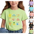 thumbnail image 1 of Bovxnpu Summer Girls Top, Short Sleeve T-shirt for Kids, Printed Pattern T-shirt With Short Sleeves For Children Round Neck Half Sleeve Casual Versatile Top 14-15 Years, 1 of 5