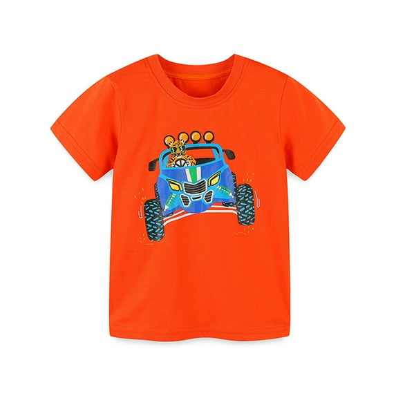 Bovxnpu Summer Girls Top, Toddler Girls Cotton T-Shirts, 2-7Years T-shirt Print Round Neck Top Pullover Boys Short Sleeve Summer Top Tees 5 Years