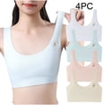 thumbnail image 1 of Bovxnpu Summer Girls Underwear, Cotton Training Bras for Girls, 4PC Girls Solid Color Soft Breathable Thin Style Student Bra Underwear 12 Years, 1 of 6