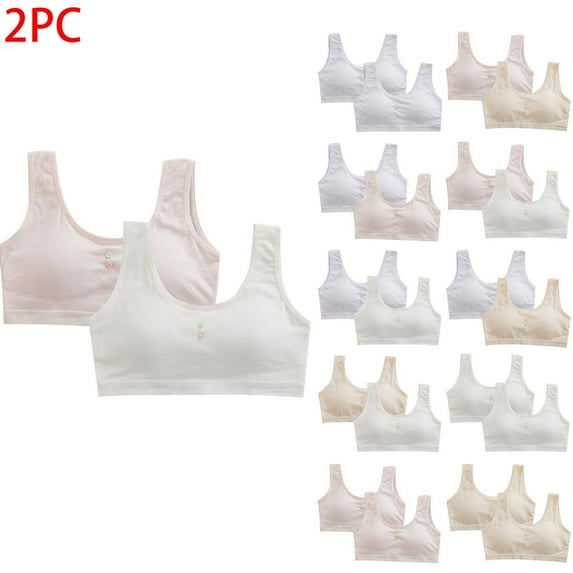Bovxnpu Summer Girls Underwear, Cotton Training Bras for Girls, Girls' Bra Girls' Developmental Stage Adolescent Sports Shock-absorbing Bra 10 Years