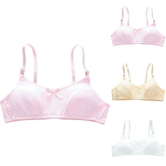 Bovxnpu Summer Girls Underwear, Cotton Training Bras for Girls, Girls Primary And Secondary School Solid Color Comfortable Camisole Bra 11-13 Years