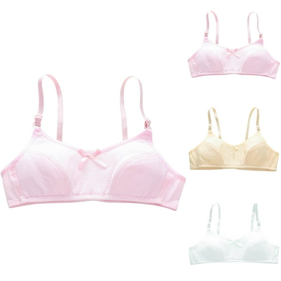 Bovxnpu Summer Girls Underwear, Cotton Training Bras for Girls, Girls Primary And Secondary School Solid Color Comfortable Camisole Bra 9-11 Years