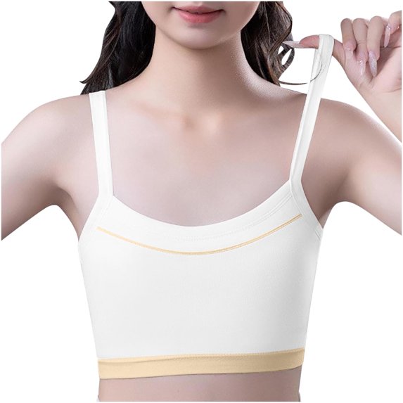Bovxnpu Summer Girls Underwear, Seamless Training Bras for Girls, Girls Solid Color Soft Breathable Thin Style Student Bra Underwear 12-13 Years