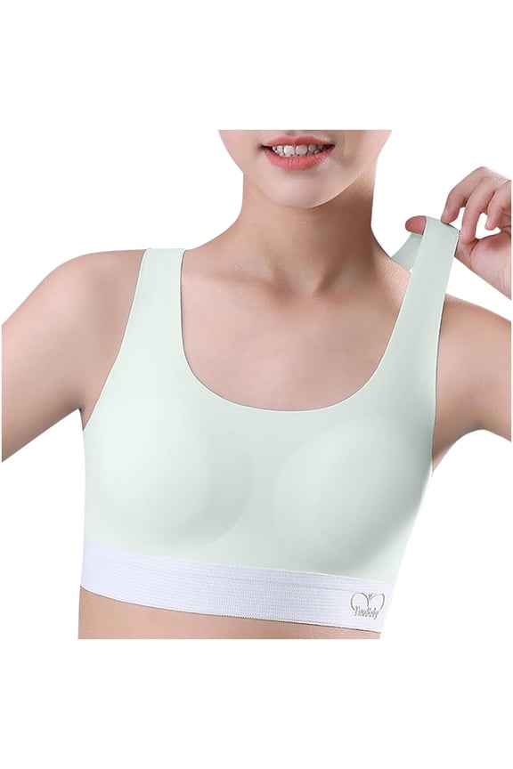 Summer Girls Underwear, Seamless Training Bras for Girls, Girls Solid Color Soft Breathable Thin Style Student Bra Underwear 13-14 Years