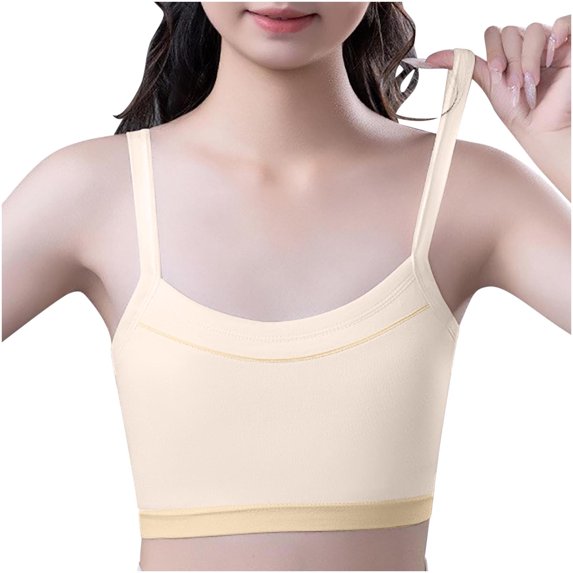 Bovxnpu Summer Girls Underwear, Seamless Training Bras for Girls, Girls Solid Color Soft Breathable Thin Style Student Bra Underwear 12-13 Years