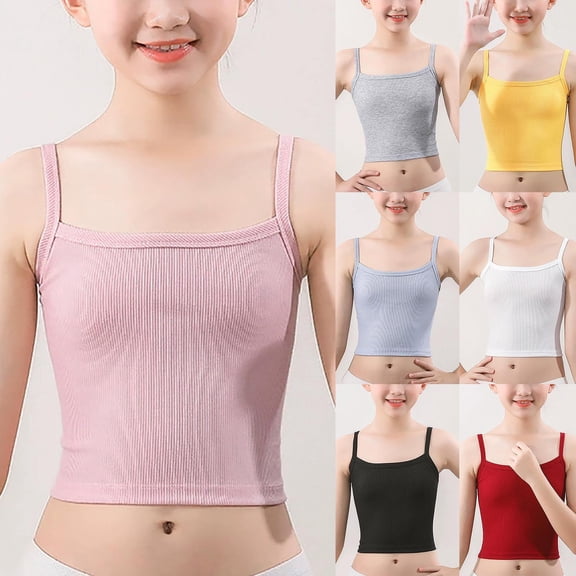 Bovxnpu Summer Girls Underwear, Training Bras for Girls Cotton Tank Top, 8-12 Years Girls' Underwear Development Period Breathable Student Bra 11-12 Years