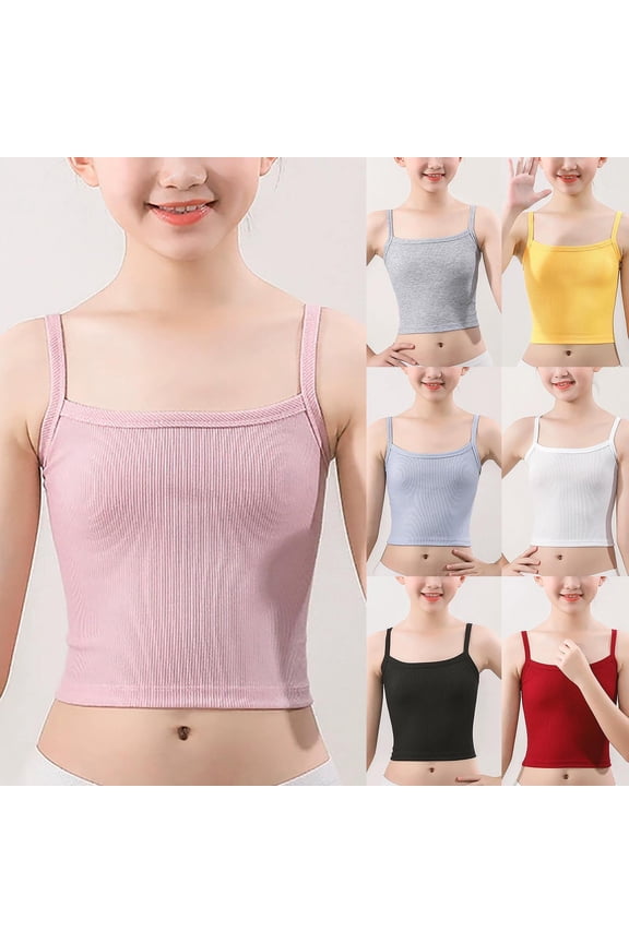 Summer Girls Underwear, Training Bras for Girls Cotton Tank Top, 8-12 Years Girls' Underwear Development Period Breathable Student Bra 11-12 Years