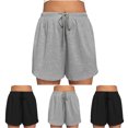 thumbnail image 1 of Bovxnpu Summer Plus Size Shorts for Women, Women's Casual Wide Leg Shorts, Women Casual Drawstring Cargo Short Athletic Running Workout Baggy Shorts XXL, 1 of 7