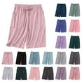thumbnail image 1 of Bovxnpu Summer Plus Size Shorts for Women, Womens Casual Shorts, Women's Solid Color Plus Home Pants Thin Casual Five Quarter Pants Sleeping Pants L, 1 of 8