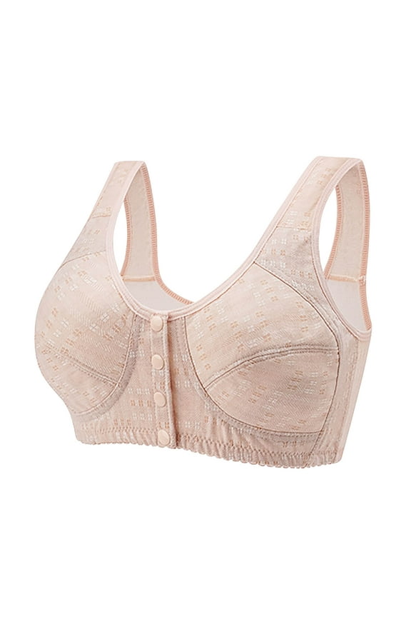 Summer Plus Size Top for Women, Bras for Women Underwear, Womens Style Bra Plus Size No Steel Ring Bra Front Button Bra Daily Bra 50