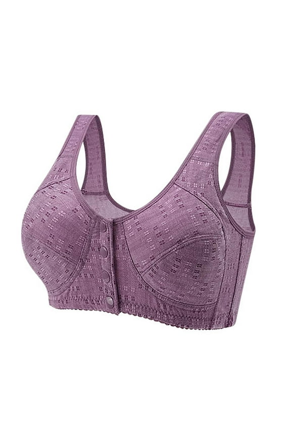 Summer Plus Size Top for Women, Bras for Women Underwear, Womens Style Bra Plus Size No Steel Ring Bra Front Button Bra Daily Bra 50