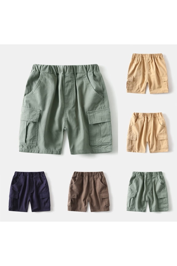 Summer Toddler Boys Girls Shorts, Boys Cotton Casual Shorts Runnning Shorts, Boys' Summer Five Quarter Pants Solid Color Casual Fashion Pocket Shorts 3-4 Years