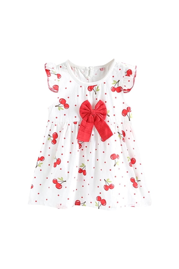 Summer Toddler Girls Dresses, Kids Casual Dresses, Girls' Stylish Princess Dress Cotton Floral Dress Thin Children's Flying Sleeve Dress 4 Years