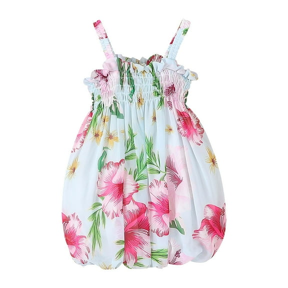 Bovxnpu Summer Toddler Girls Dresses, Toddler Girls Dress Princess Sleeveless Beach Sundress, Toddler Girls Sleeveless Dress Graphic Print Flying Sleeve Dress 18 Months