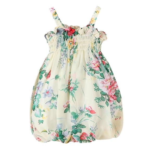 Bovxnpu Summer Toddler Girls Dresses, Toddler Girls Dress Princess Sleeveless Beach Sundress, Toddler Girls Sleeveless Dress Graphic Print Flying Sleeve Dress 6 Months
