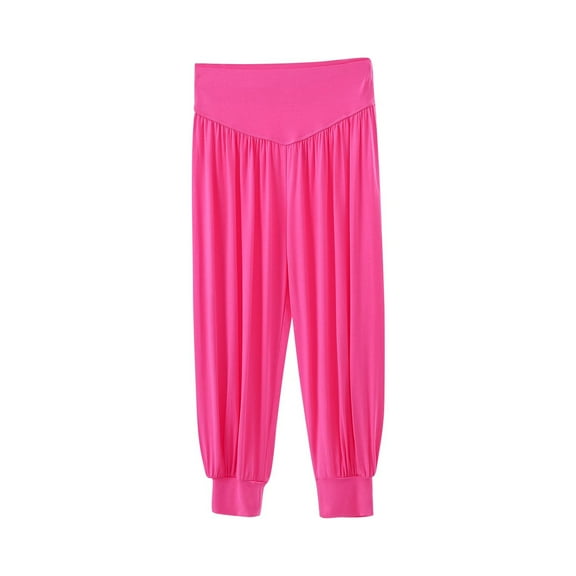 Bovxnpu Summer Womens Plus Size Pants, Women Casual Wide Leg Jeans, Women's Comfortable Casual Solid Color High Waist Loose Yoga Pants M