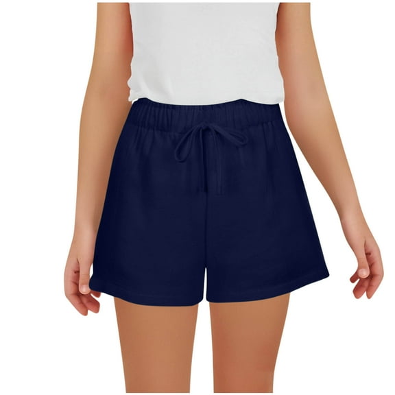 Bovxnpu Toddler Boys Girls Shorts, Girls Casual Shorts Athletic Shorts, Kids Fashion Solid Pocket Shorts Adjustable Waist Frill Shorts 5 Years