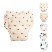 Summer Savings Clearance 2025 Bovxnpu Toddler Potty Training Underwear, Cotton Absorbent Training Pants for Toddler Boy and Girls, Baby Training Pants Breathable Comfortable Underpants 3-7 Months
