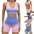 thumbnail image 1 of Bovxnpu Women Athletic Outfits, 2 Piece Workout Sets, Seamless Yoga Suit Women Fitness Suit High Waist And Hip Lifting Shorts Sleeveless Round Neck Top Set S, 1 of 7