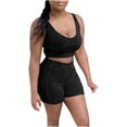 thumbnail image 1 of Bovxnpu Women Athletic Outfits, 2 Piece Workout Sets, Women's Ribbed Suspender High Waist And Hip Lifting Shorts Casual Sports Set XL, 1 of 5
